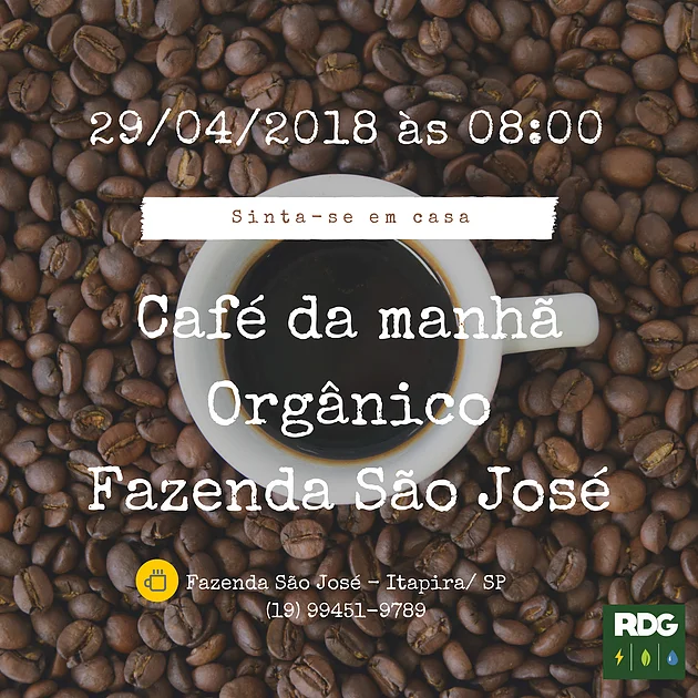 Evento: Café da manhã orgânico - Fazenda São José